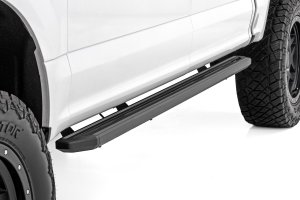Ford F-250 Super Duty Running Boards - Rough Country - Bluetooth-Controlled, LED, Premium Aluminum - Multi-Color - '17-'23